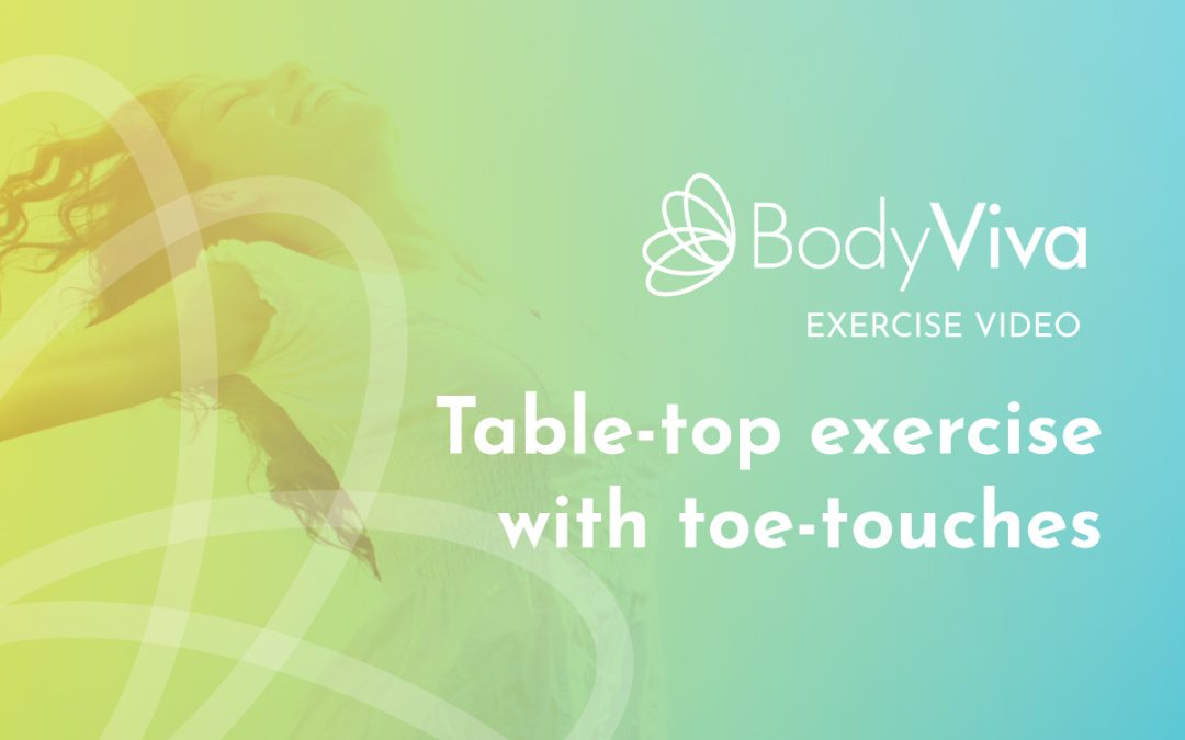 Table-top exercise with toe-touches